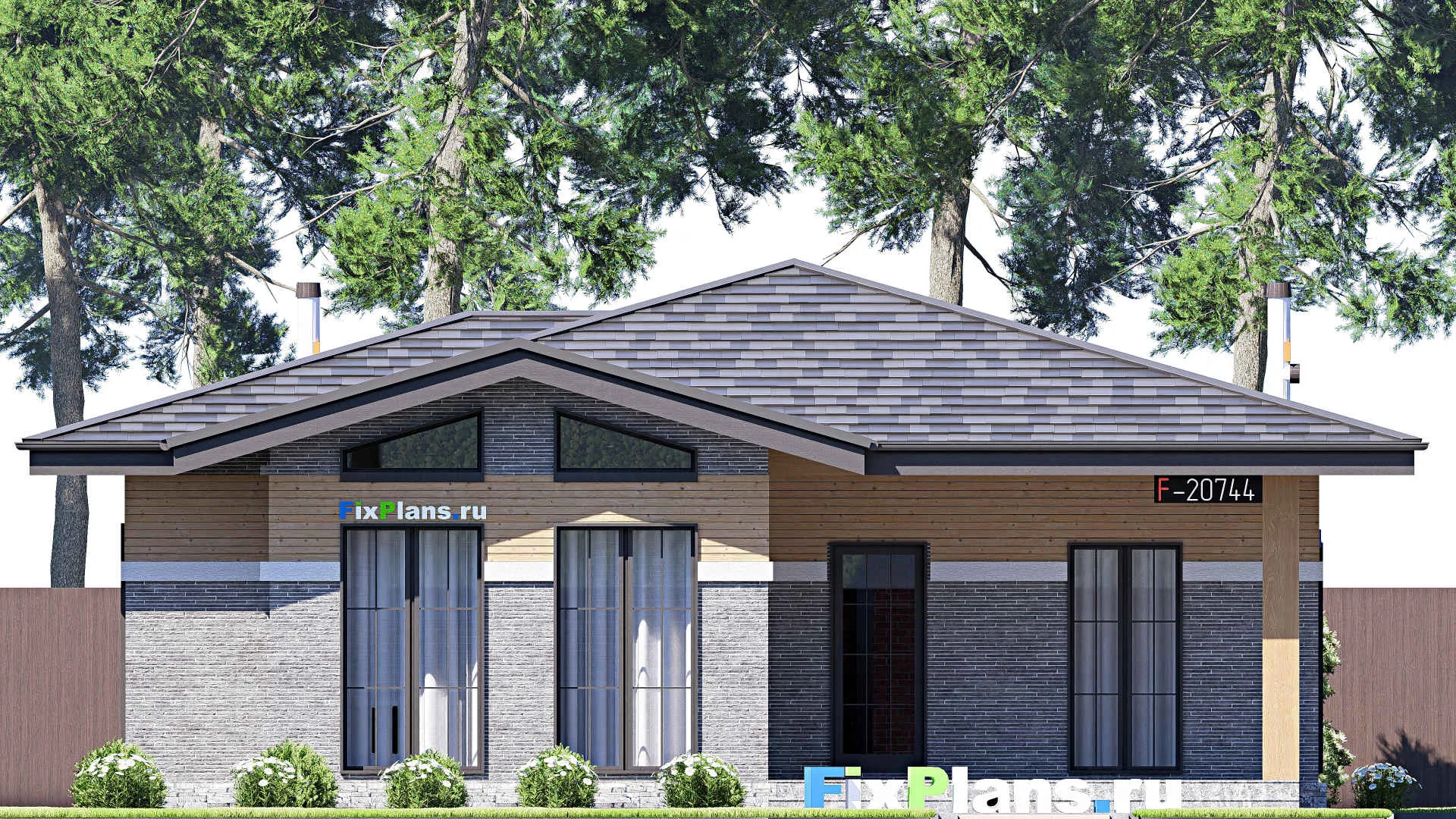 F-20744 - План одноэтажного дома 13 на 17, площадью 150 м² с 3 спальнями