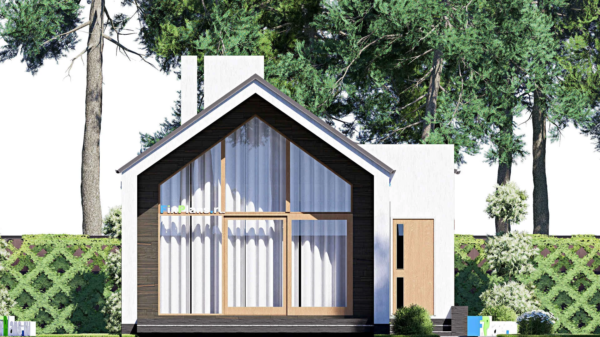 F-15731 - План одноэтажного дома 8 на 25, площадью 160 м² с 3 спальнями