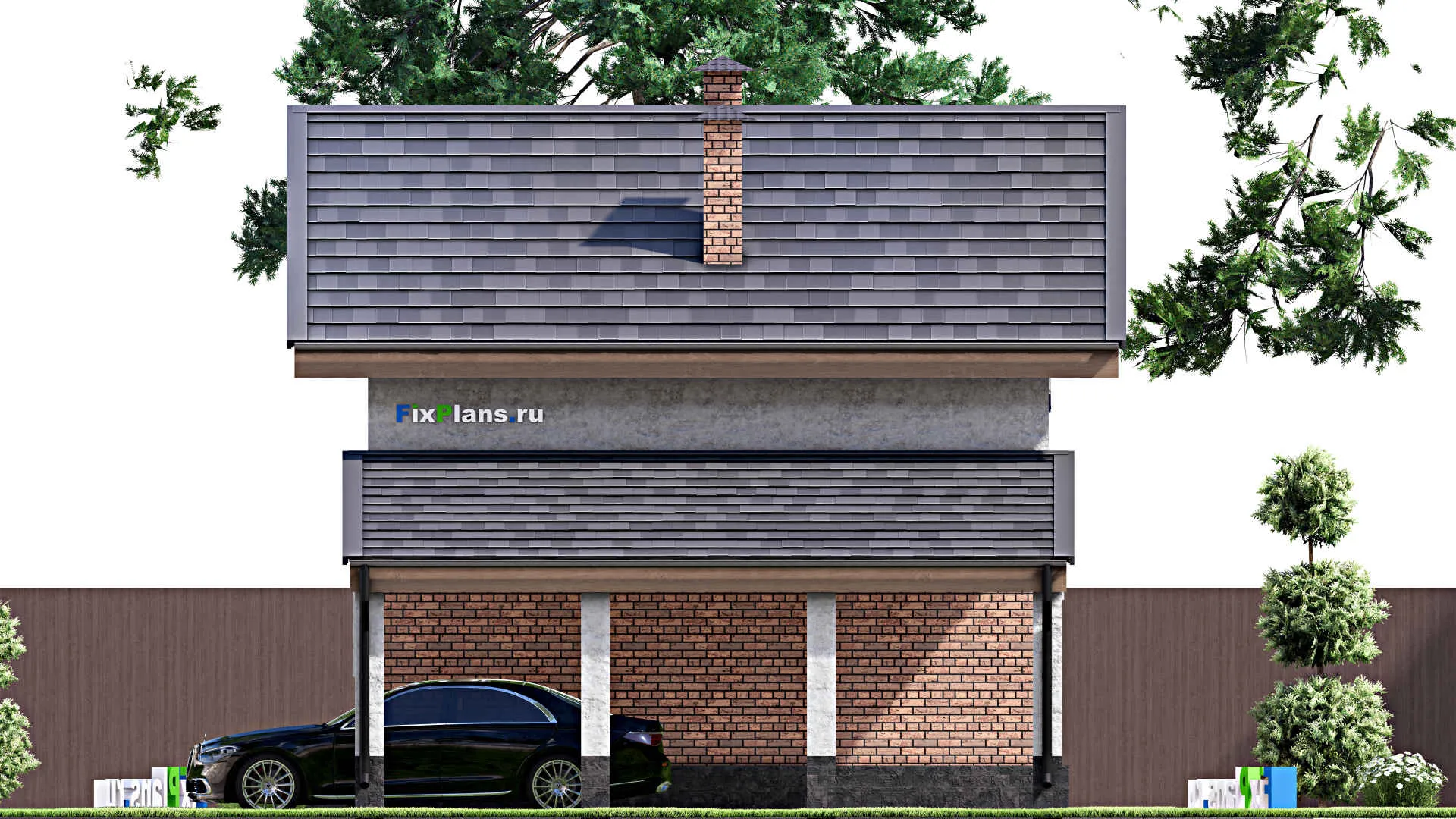 F-14642 - Проект бани 8 на 11, площадью 70 м² с комнатой отдыха, мансардой, санузлом и 2 спальнями