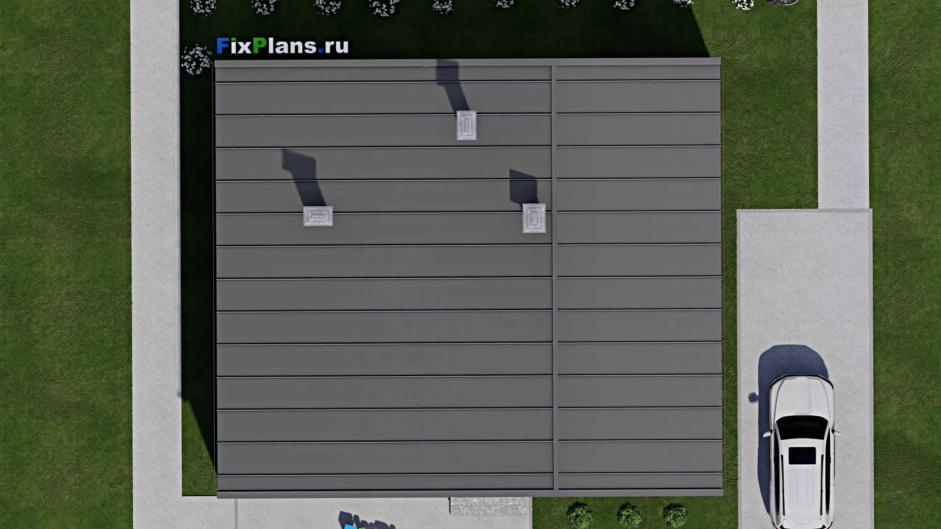 F-3455 - Проект одноэтажного дома 14 на 15, площадью 170 м² с террасой и 3 спальнями