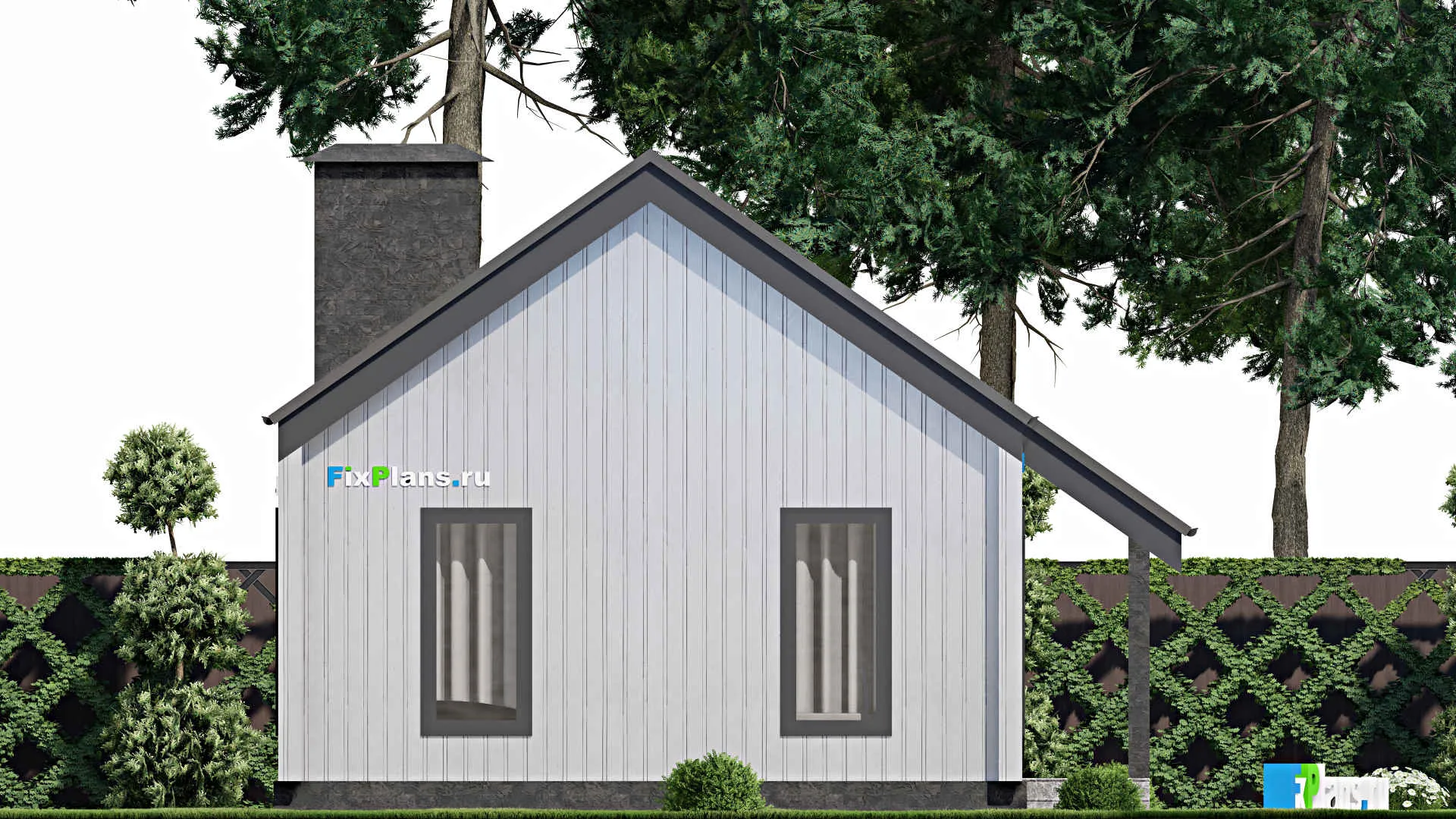 F-9359 - Проект дома с мансардой 9 на 15, площадью 100 м² с террасой и 2 спальнями