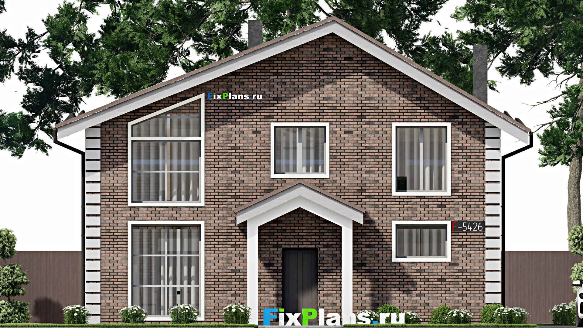 F-5426 - Планы дома с мансардой 9 на 12, площадью 130 м² с 2 спальнями