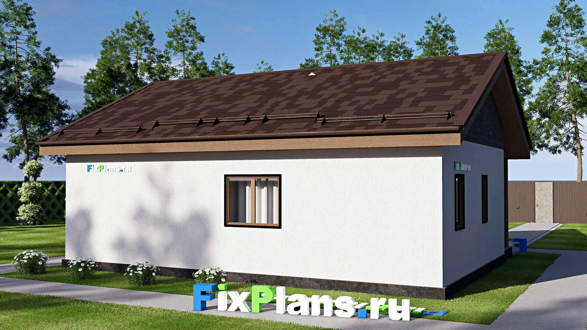 F-18575 - Проект одноэтажного дома 9 на 11, площадью 80 м² с 2 спальнями