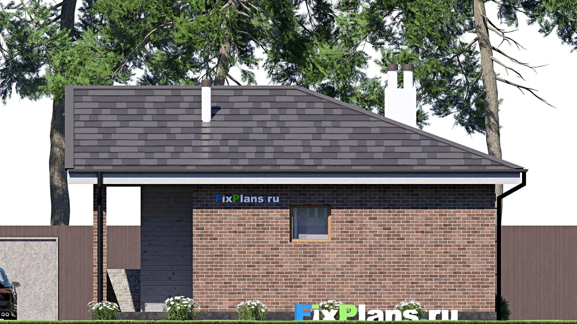 F-20870 - Проект бани 9 на 10, площадью 60 м² с комнатой отдыха и санузлом