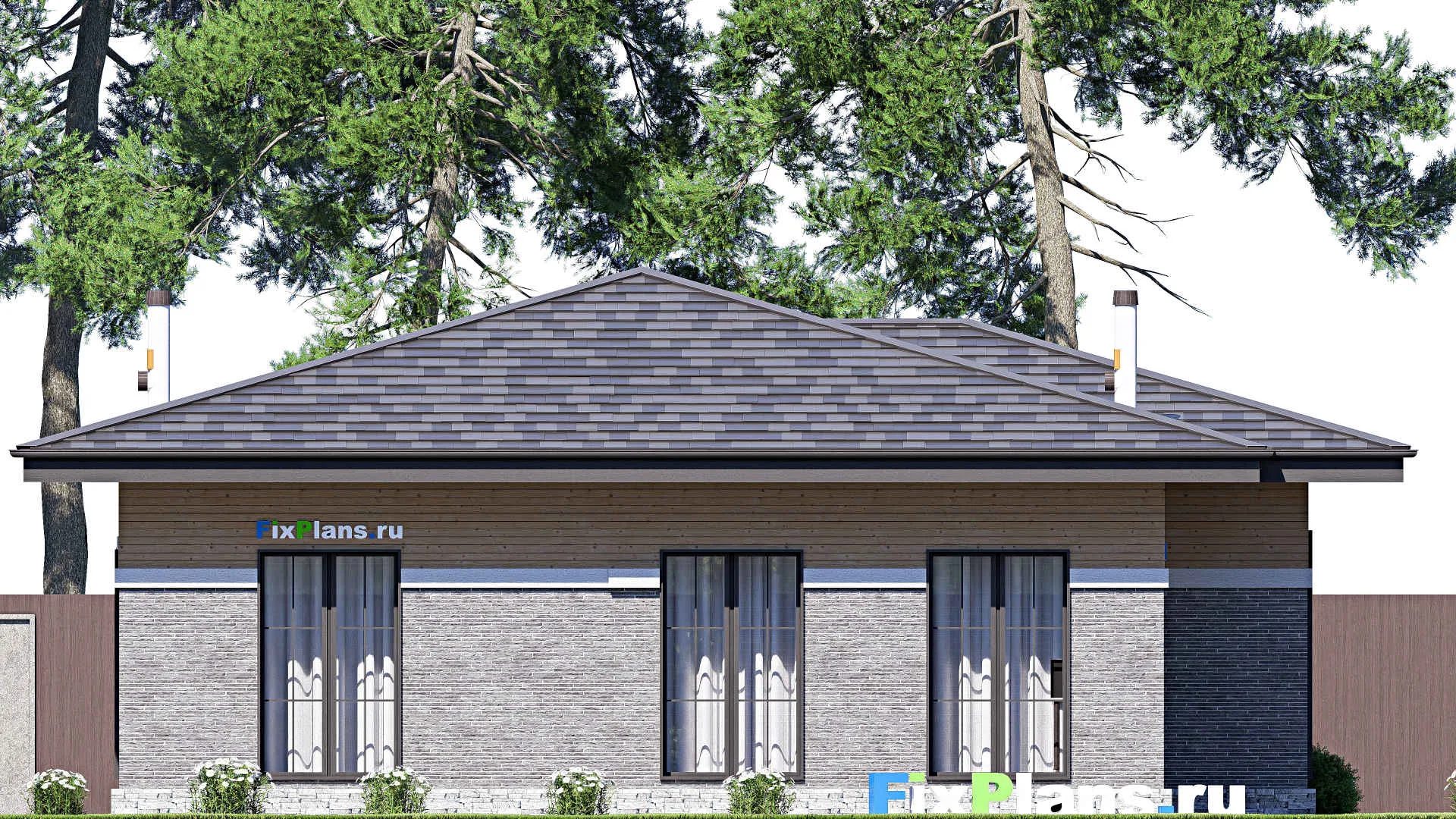 F-20744 - План одноэтажного дома 13 на 17, площадью 150 м² с 3 спальнями