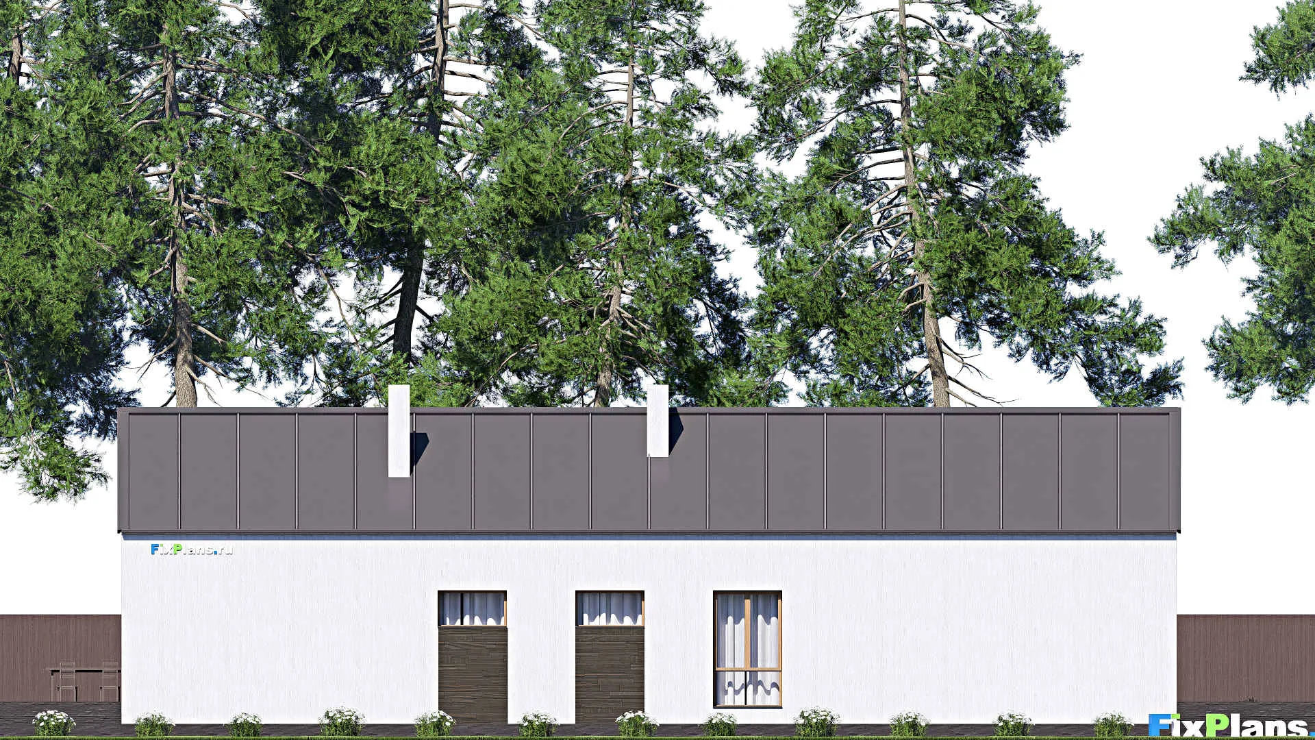 F-15731 - План одноэтажного дома 8 на 25, площадью 160 м² с 3 спальнями