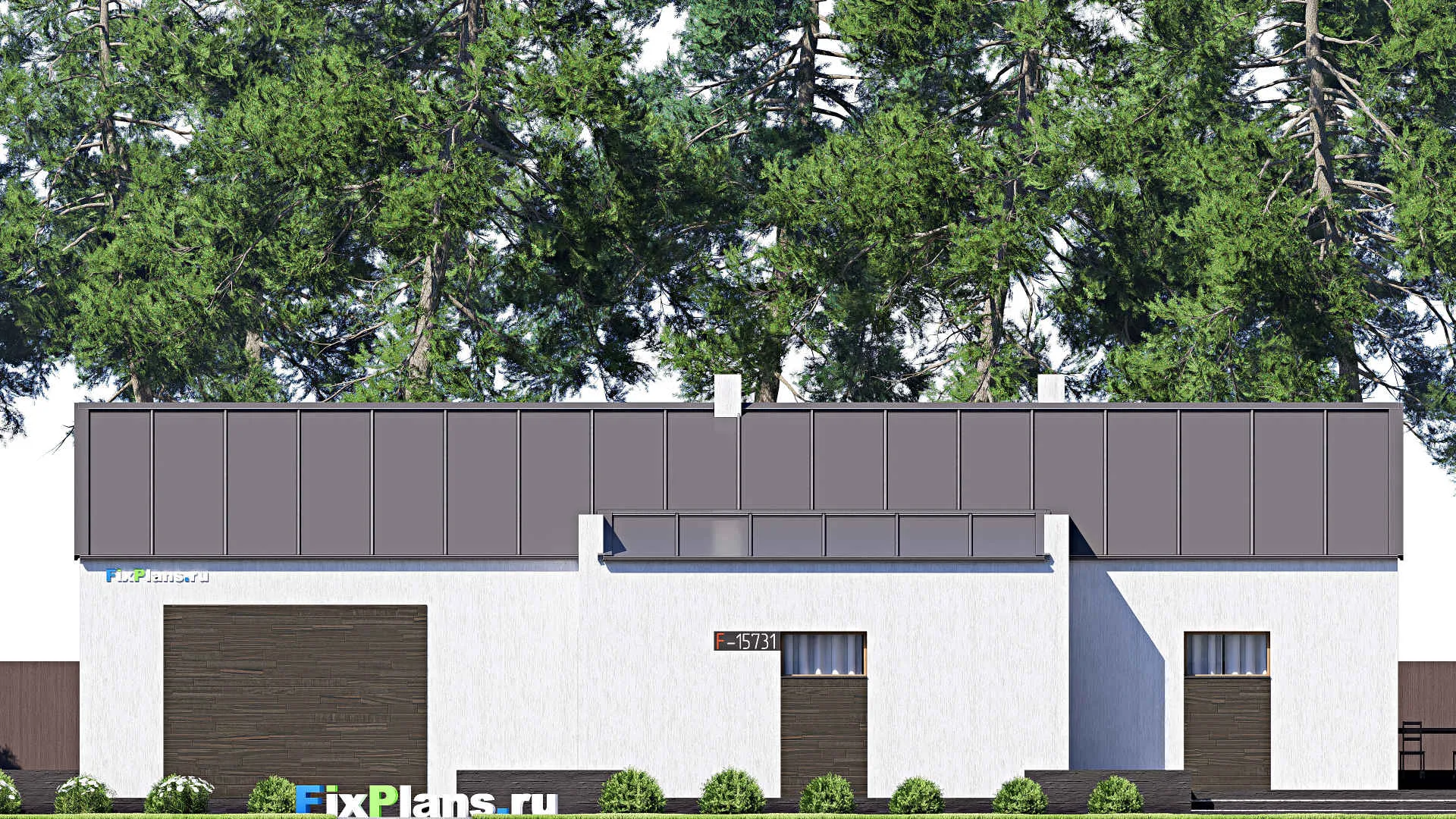 F-15731 - План одноэтажного дома 8 на 25, площадью 160 м² с 3 спальнями