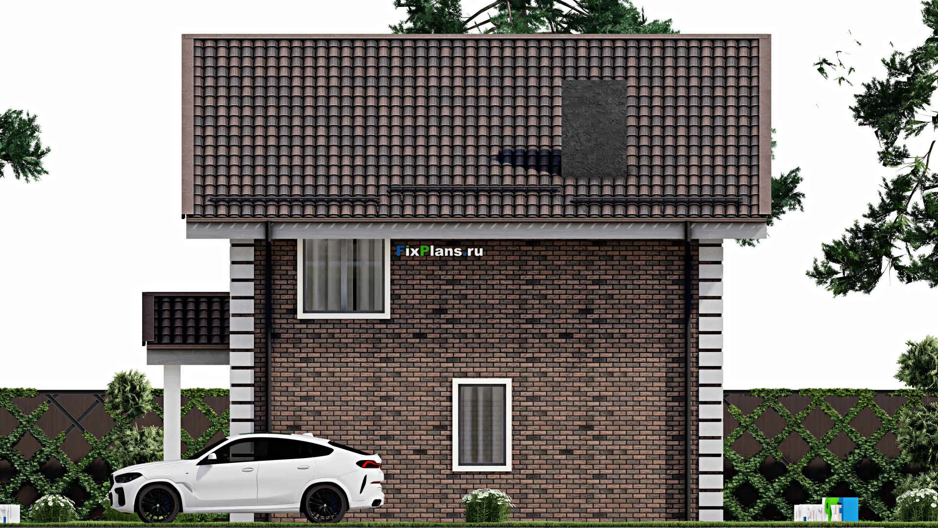 F-5426 - Планы дома с мансардой 9 на 12, площадью 130 м² с 2 спальнями