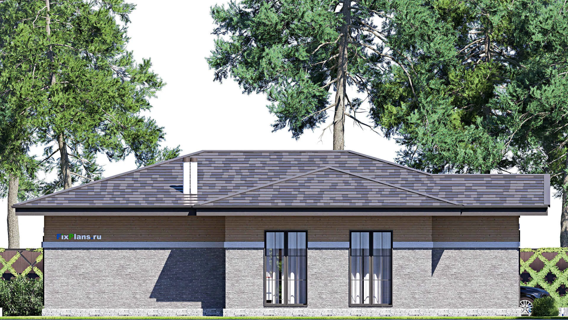 F-20744 - План одноэтажного дома 13 на 17, площадью 150 м² с 3 спальнями