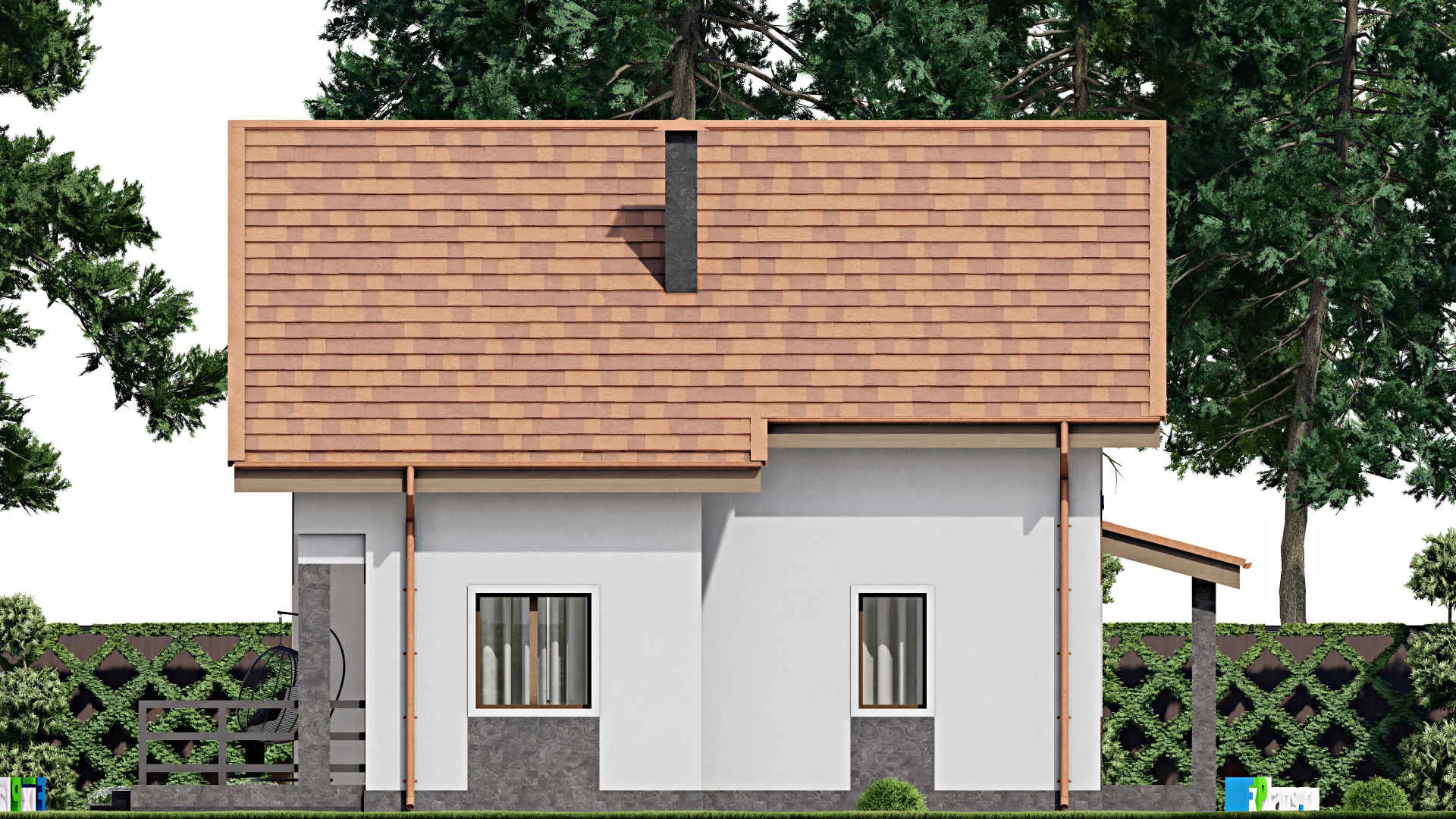 F-10493 - Проект дома с мансардой 10 на 14, площадью 150 м² с 4 спальнями