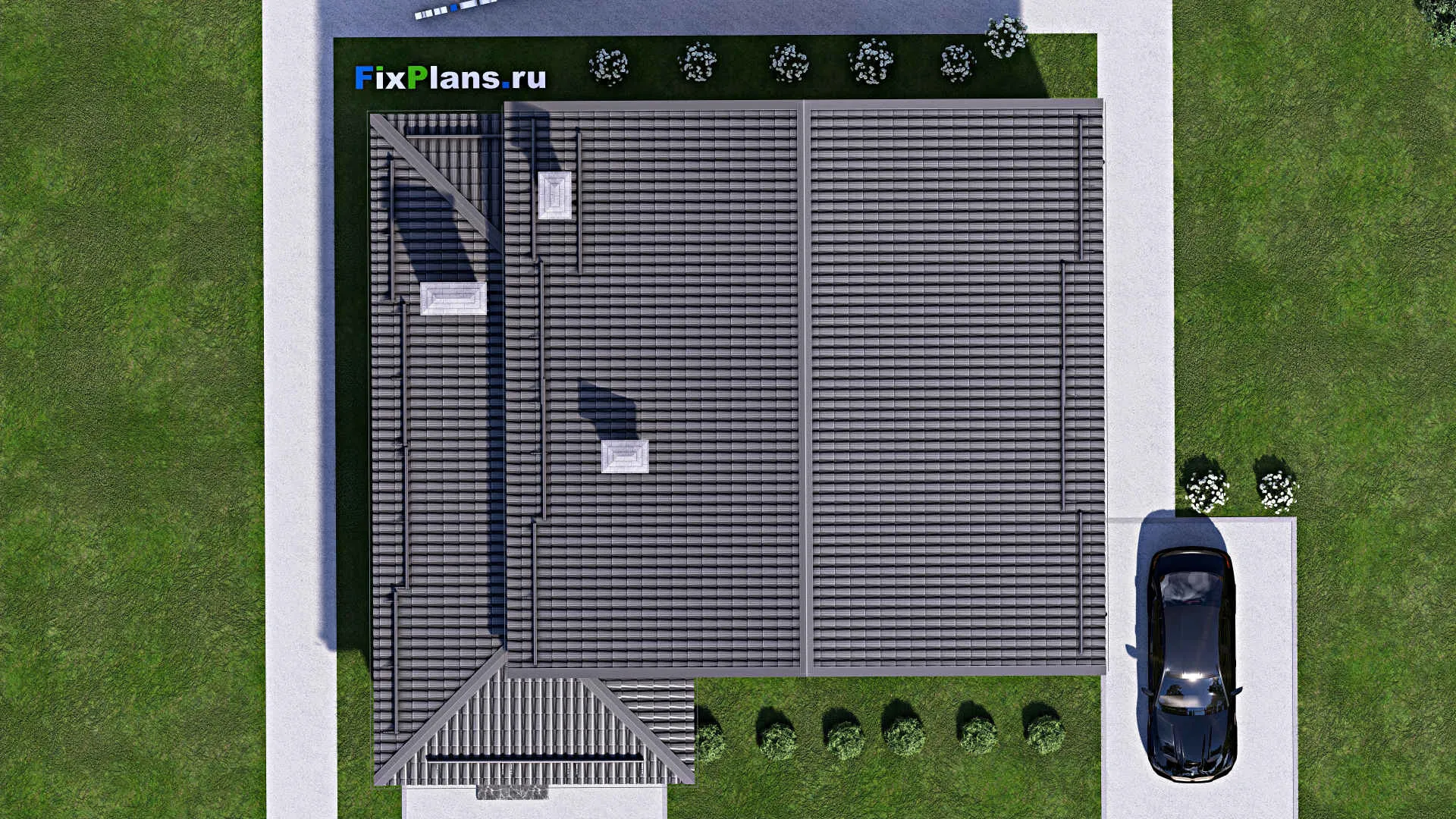 F-12419 - Планы дома с мансардой 14 на 15, площадью 220 м² с 4 спальнями