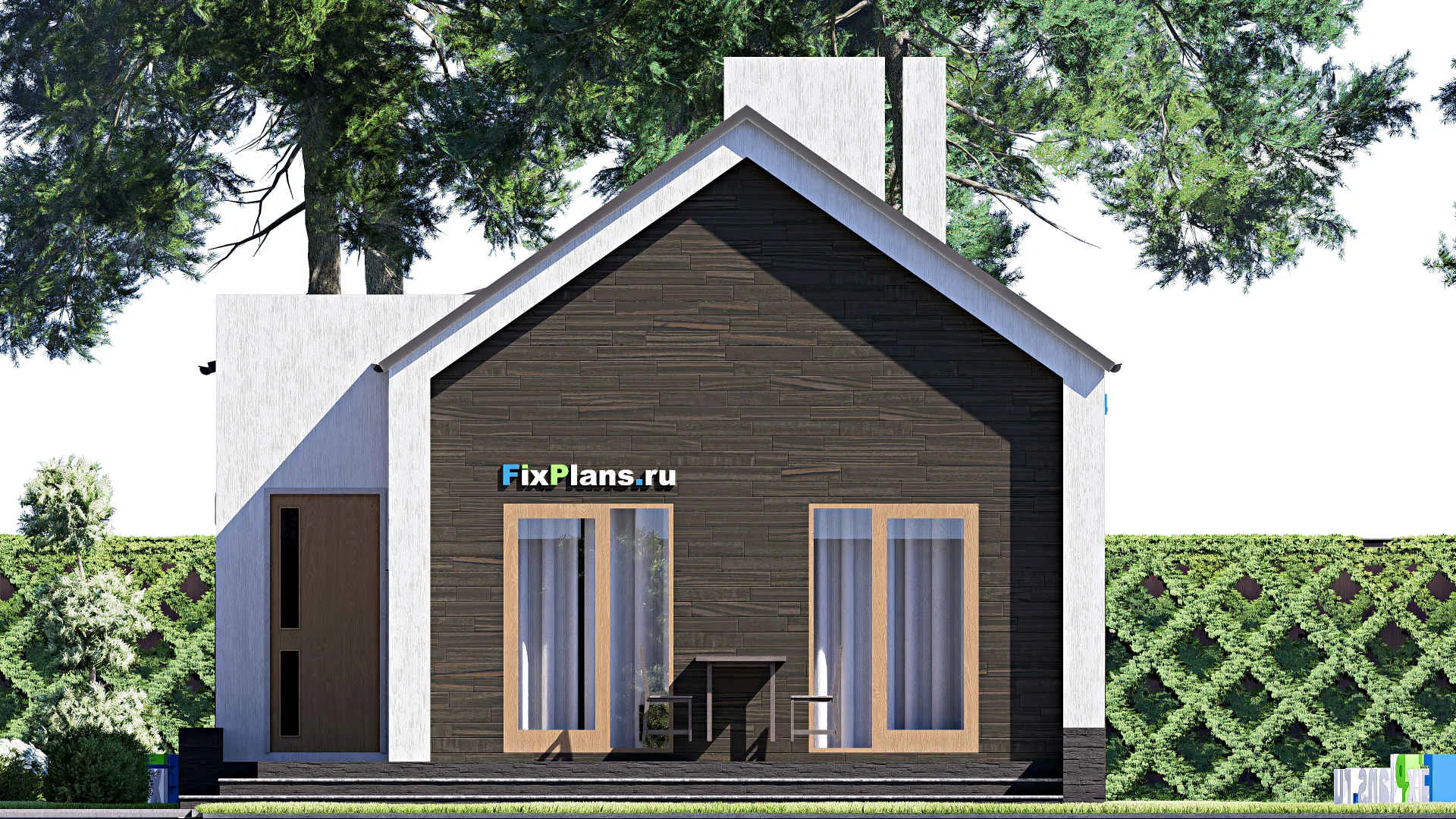 F-15731 - План одноэтажного дома 8 на 25, площадью 160 м² с 3 спальнями