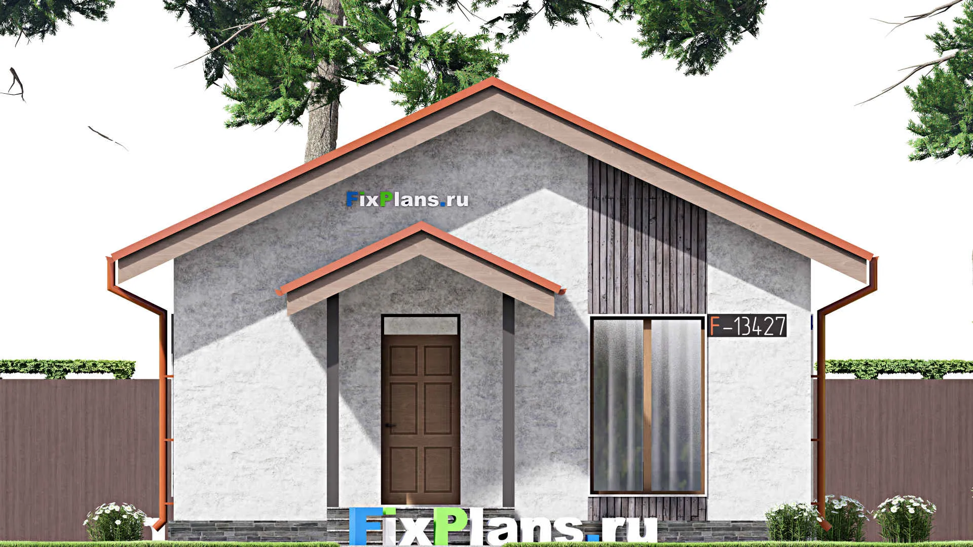 F-13427 - Проект одноэтажного дома 9 на 15, площадью 90 м² с 2 спальнями