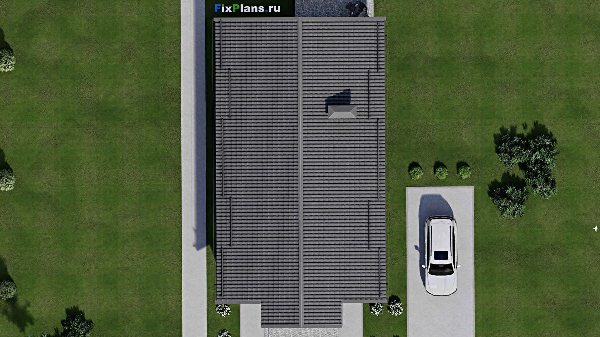 F-2816 - Проект одноэтажного дома 9 на 18, площадью 140 м² с террасой и 3 спальнями